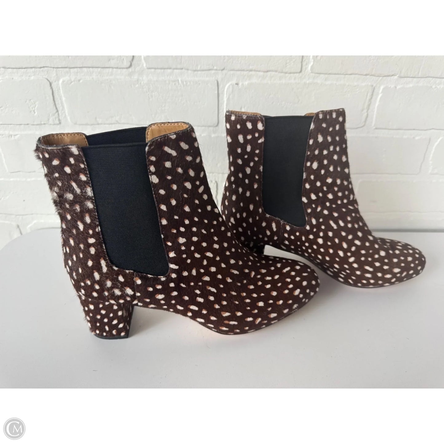 Boots Ankle Heels By J. Crew In Brown & Cream, Size: 9