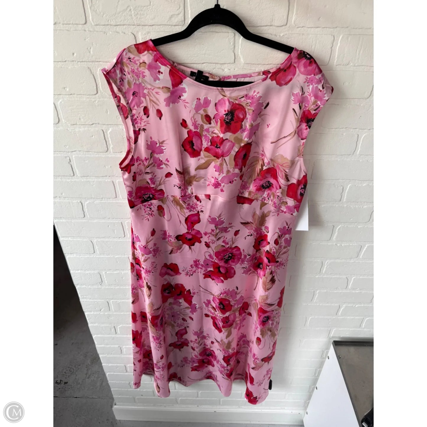 Dress Party Midi By Talbots In Pink & Red, Size: Xl