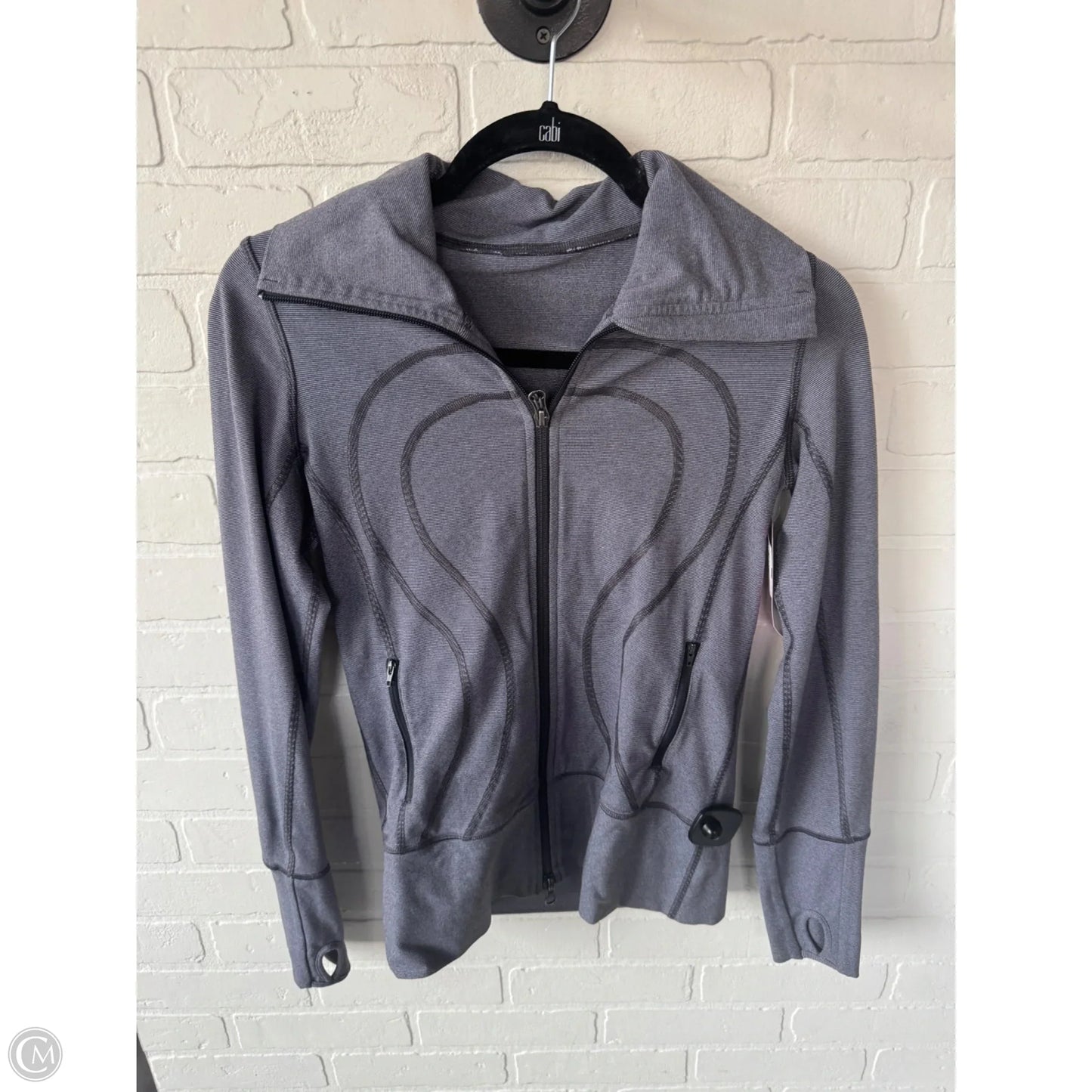 Athletic Jacket By Lululemon In Grey, Size: S