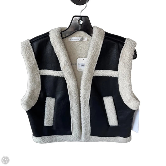 Vest Faux Fur & Sherpa By Altard State In Black & Cream, Size: M