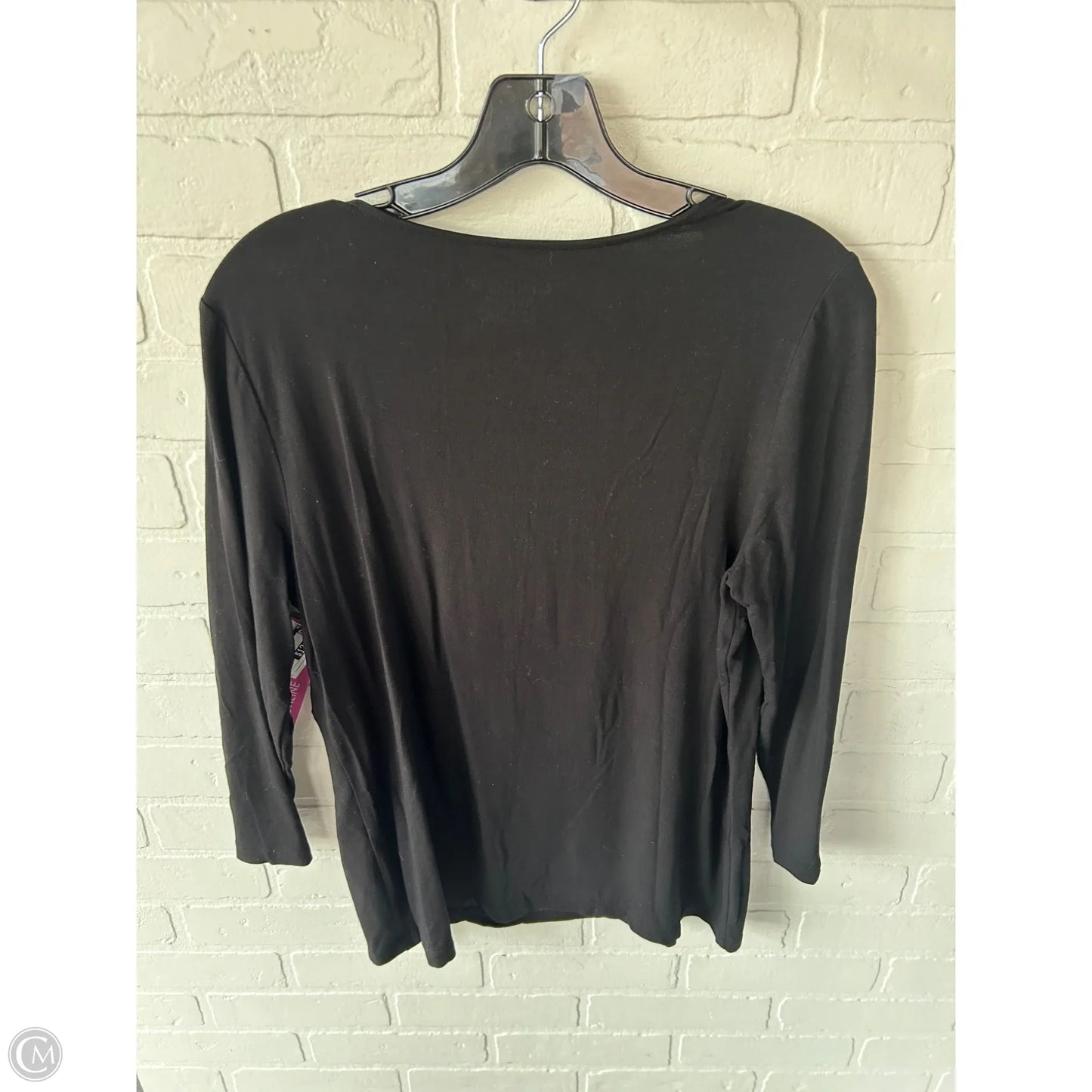 Top 3/4 Sleeve Basic By Chicos In Black, Size: M