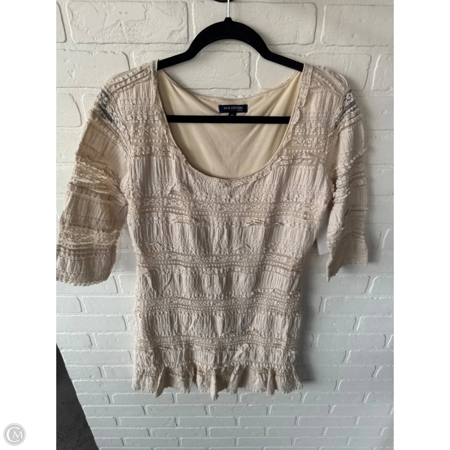 Dress Casual Short By Max Studio In Cream, Size: Mp