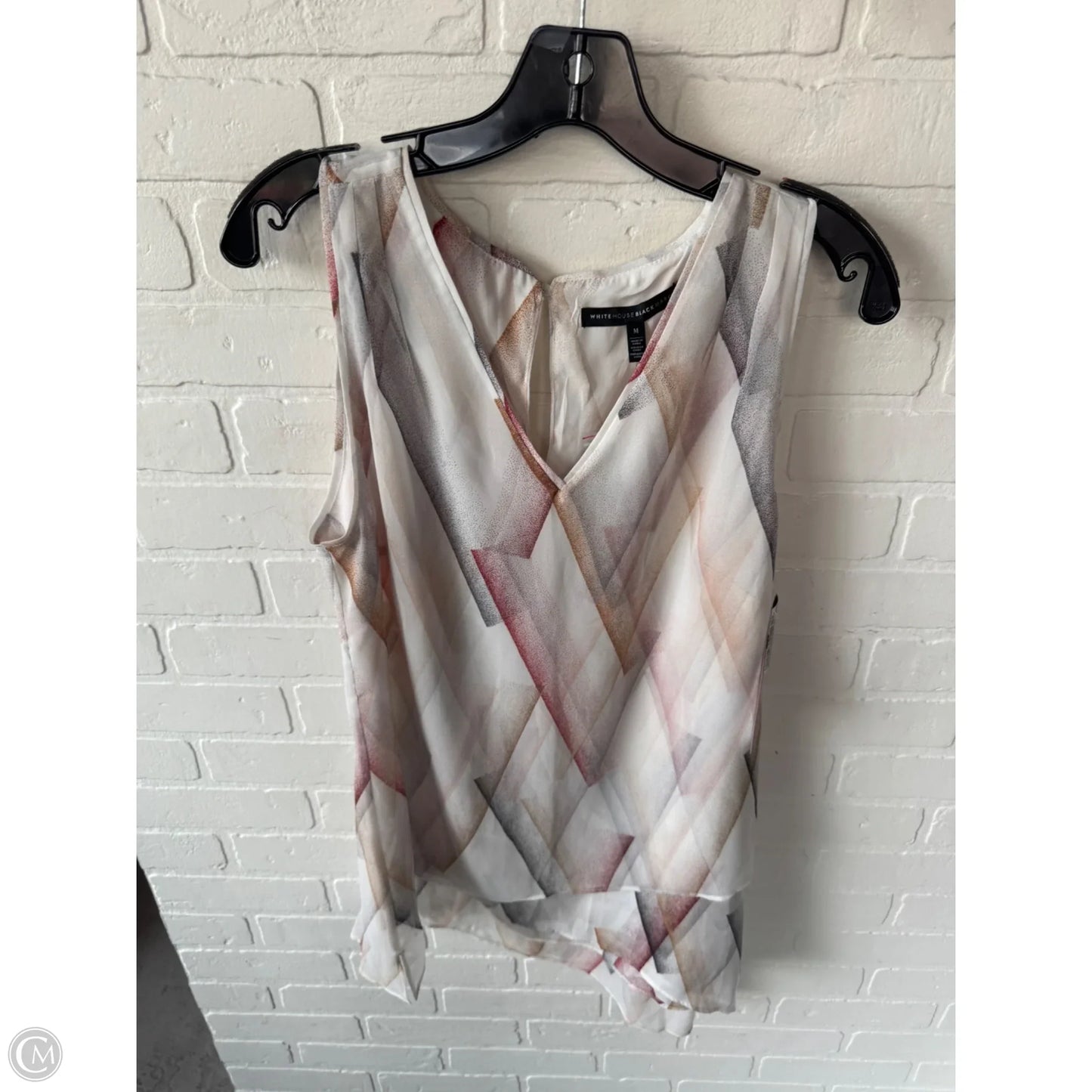 Tunic Sleeveless By White House Black Market In Red & Tan, Size: M