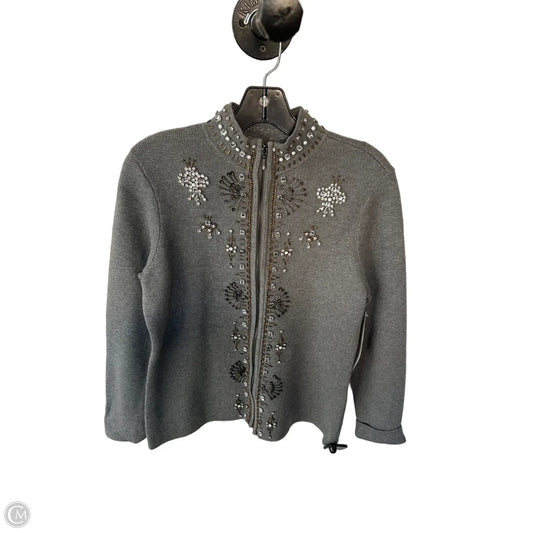Sweater Cardigan By Chicos In Grey, Size: S