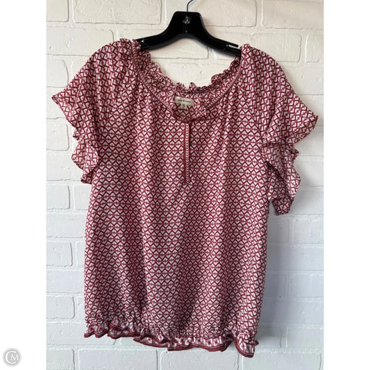 Top Short Sleeve By Max Studio In Pink & Red, Size: Xl