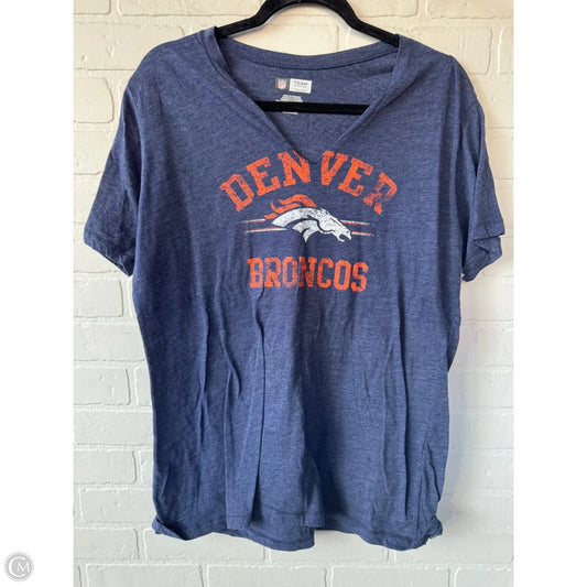 Top Short Sleeve Basic By Nfl In Blue & Orange, Size: 2x