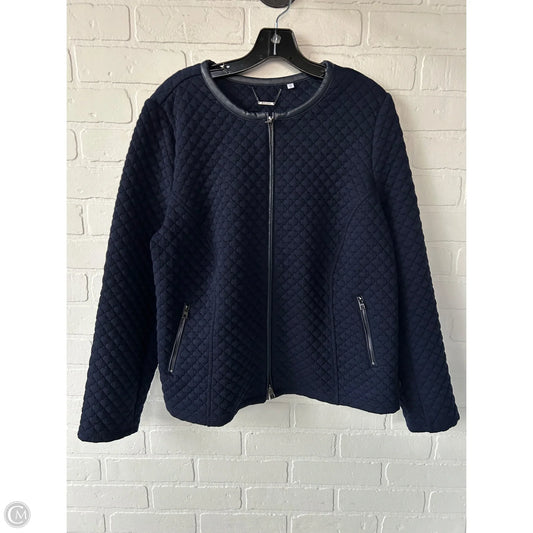 Jacket Puffer & Quilted By Chicos In Blue, Size: L