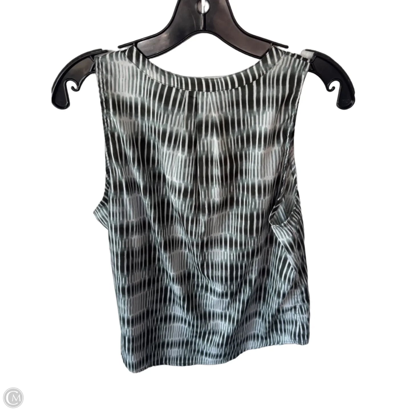 Top Sleeveless By Banana Republic In Green & White, Size: S