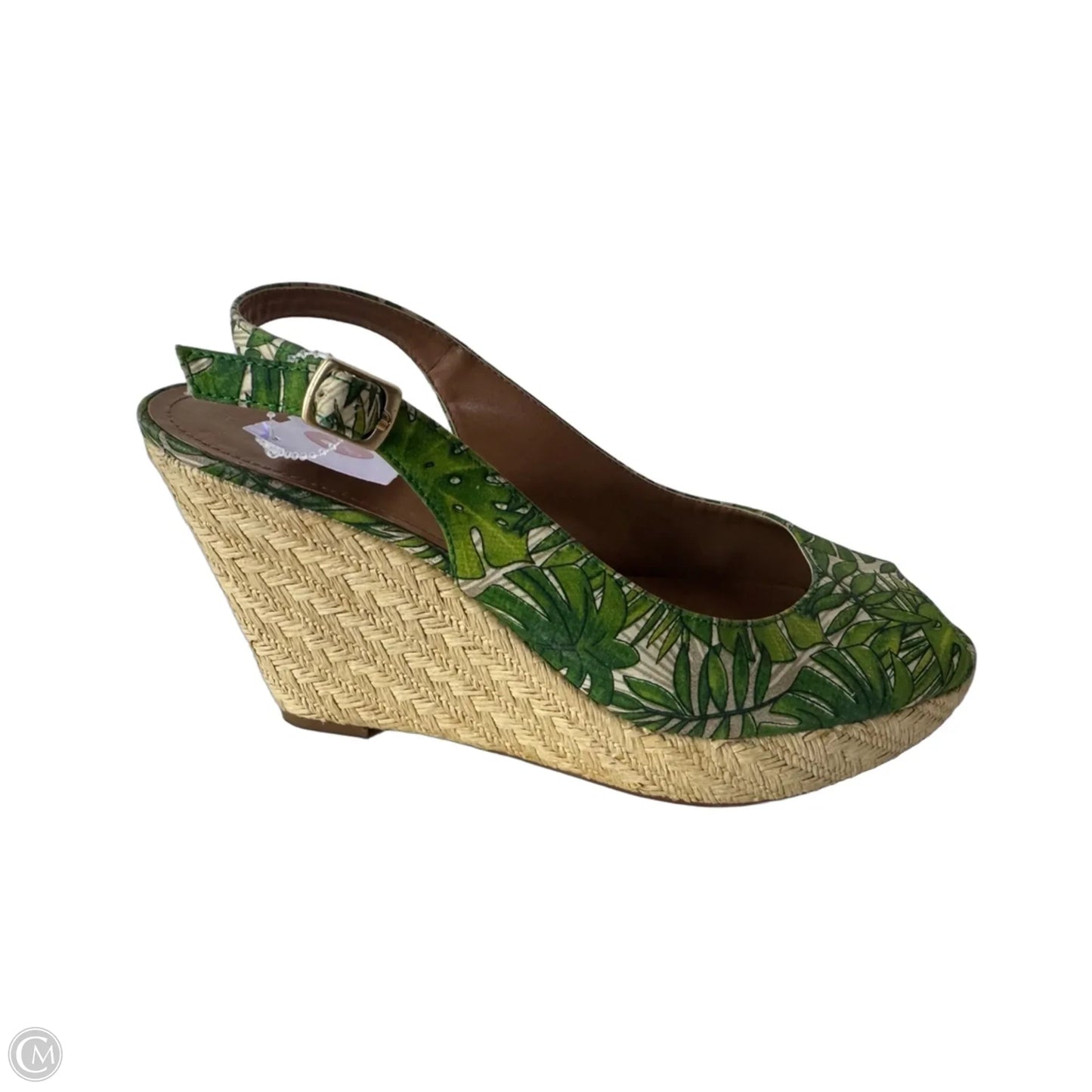 Sandals Heels Stiletto By Tahari In Green & Tan, Size: 9