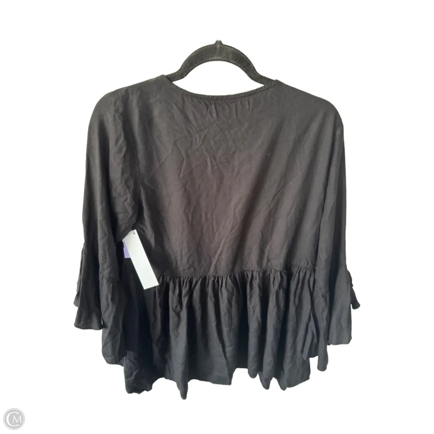 Top 3/4 Sleeve By Keren Hart In Black, Size: M