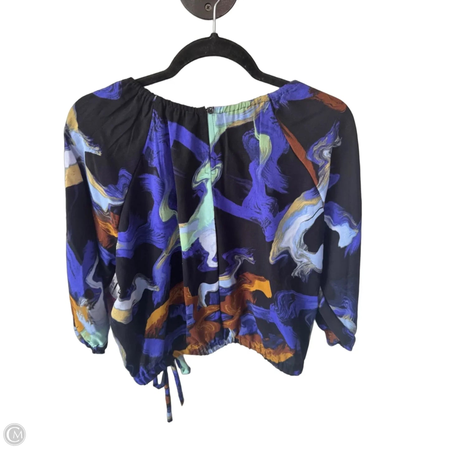 Top 3/4 Sleeve By Nine West In Black & Blue, Size: M