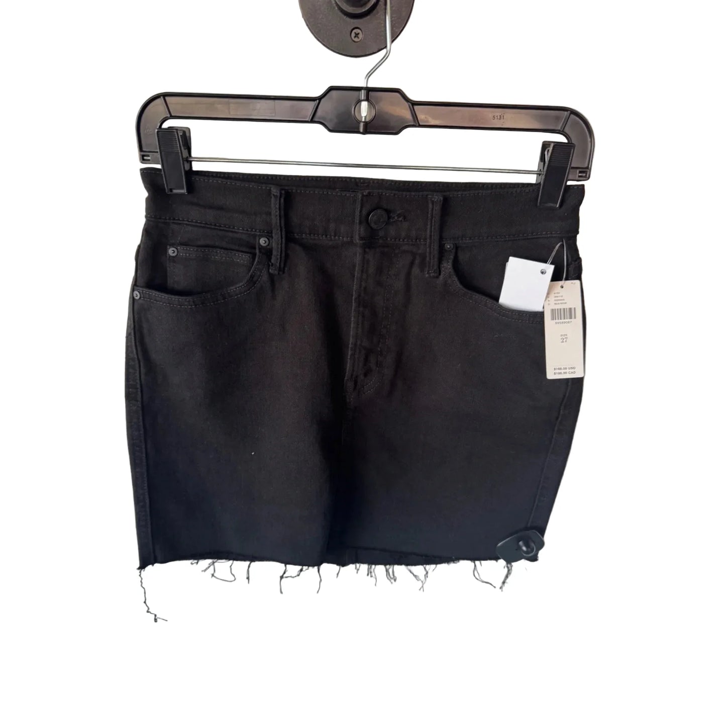 Skirt Mini & Short By Mother In Black Denim, Size: 4