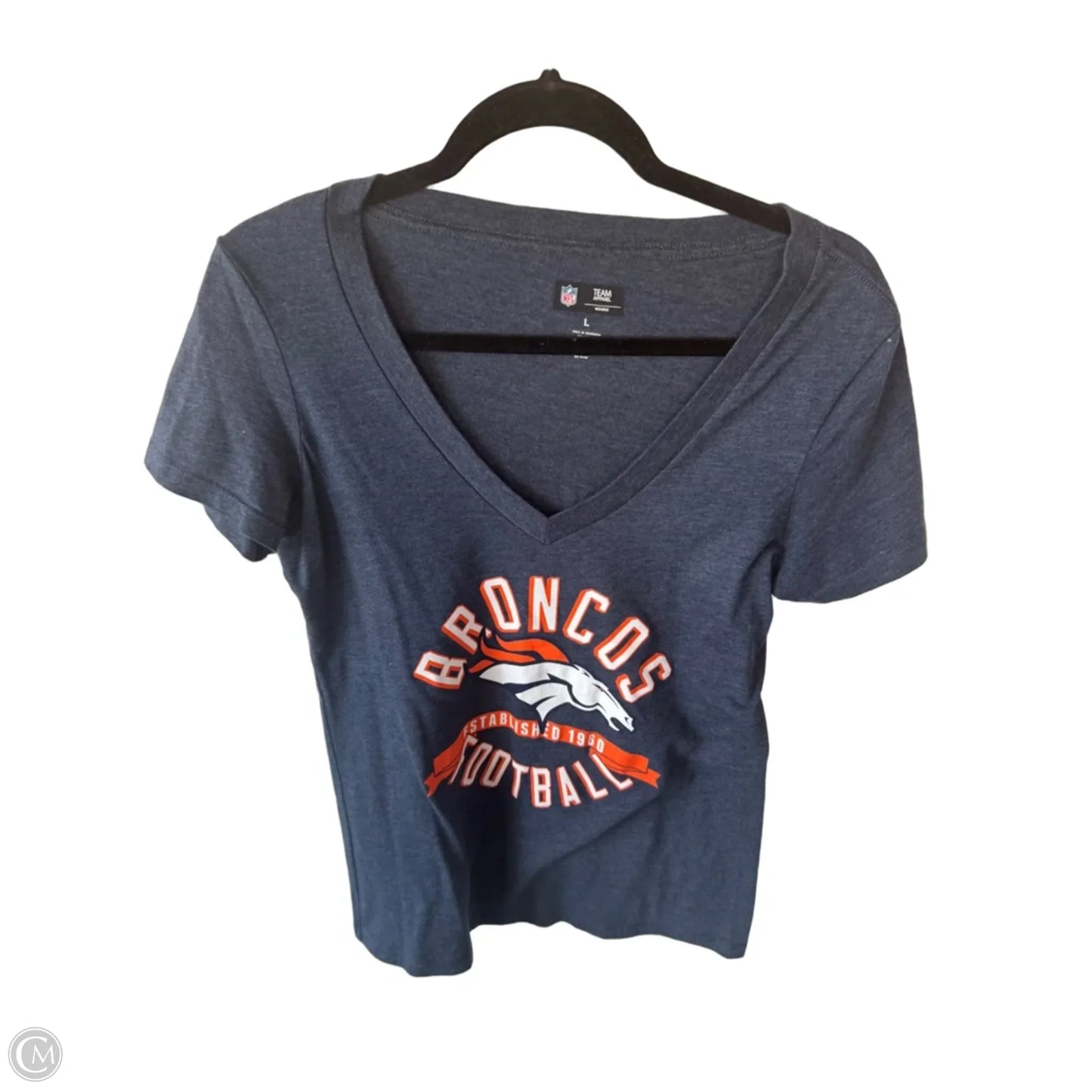 Top Short Sleeve Basic By Nfl In Blue & Orange, Size: L