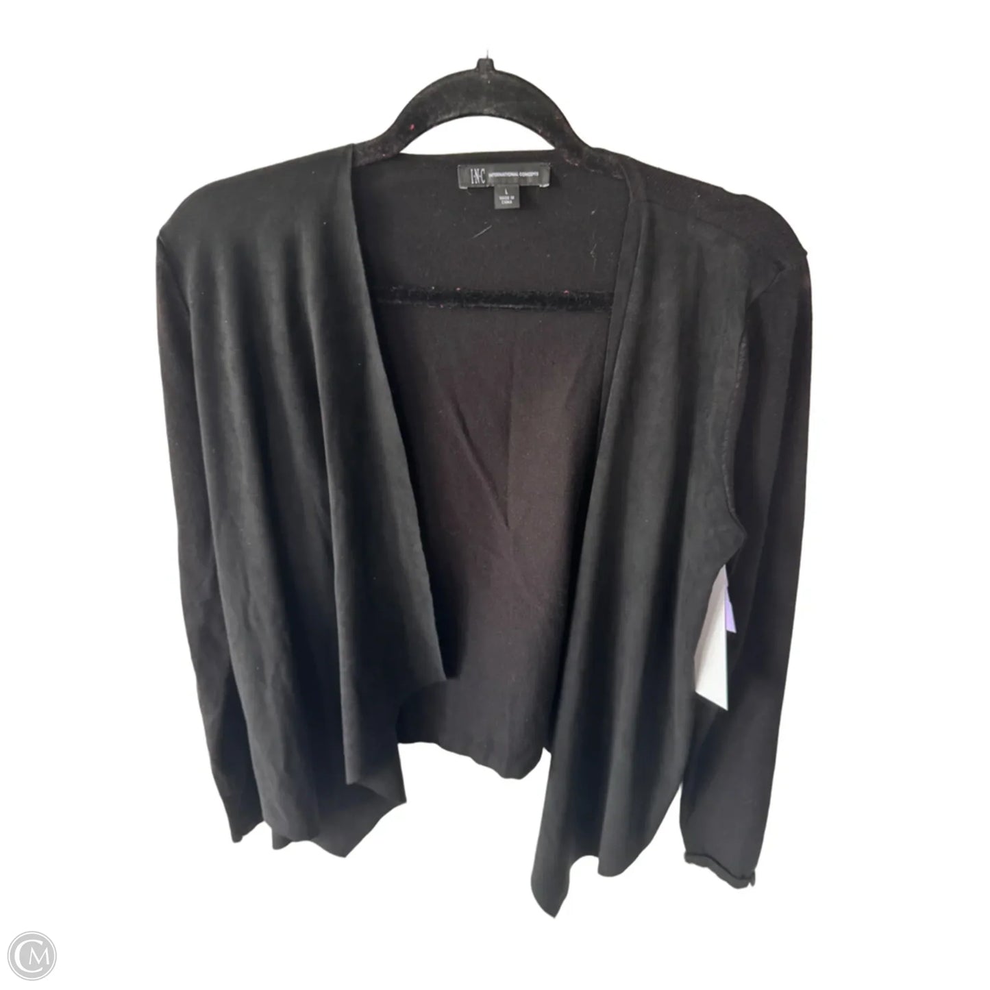 Sweater Cardigan By Inc In Black, Size: L