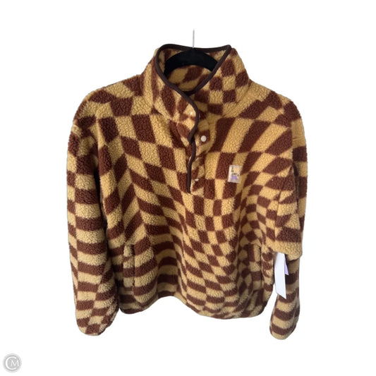 Jacket Fleece By Clothes Mentor In Brown & Tan, Size: S