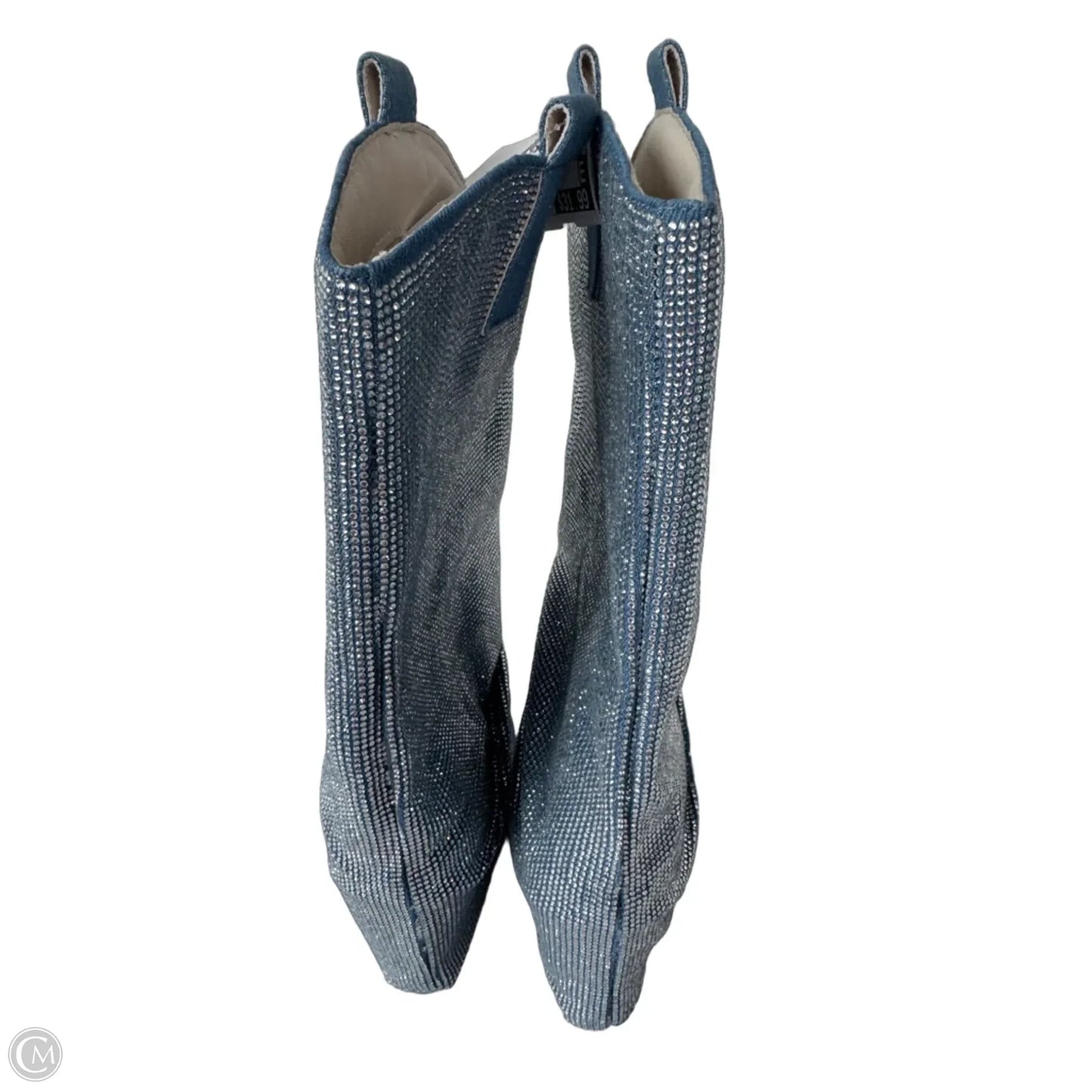 Boots Western By Liliana In Blue & Silver, Size: 7