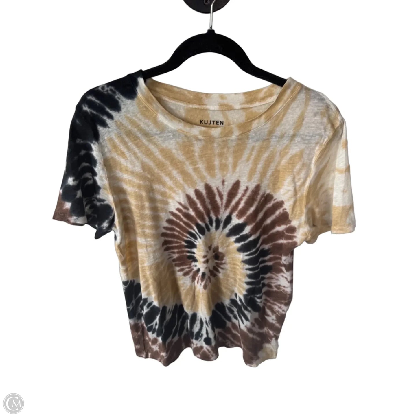 Top Short Sleeve By Cma In Brown & Yellow, Size: S