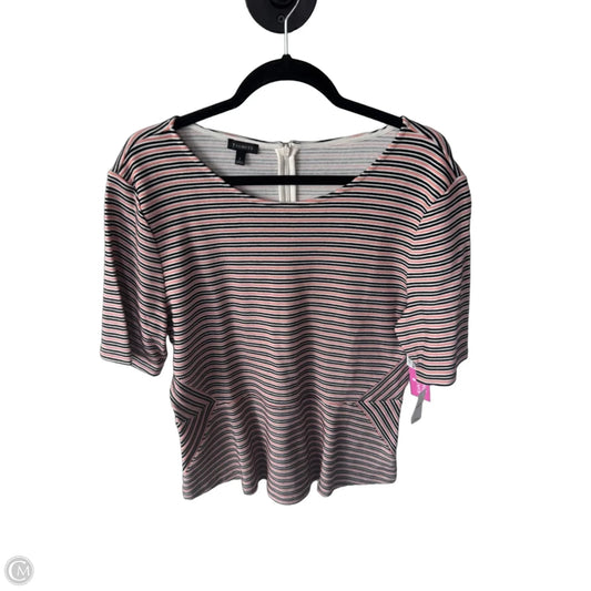 Top Short Sleeve By Talbots In Black & Pink, Size: L