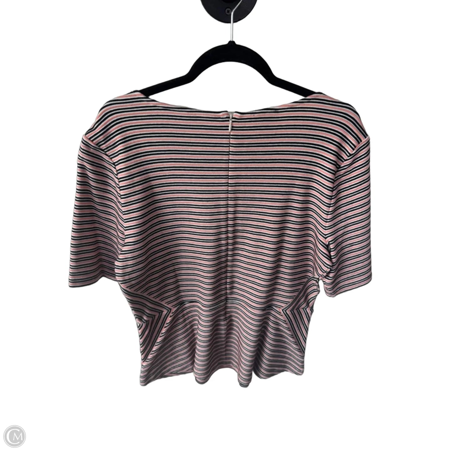 Top Short Sleeve By Talbots In Black & Pink, Size: L