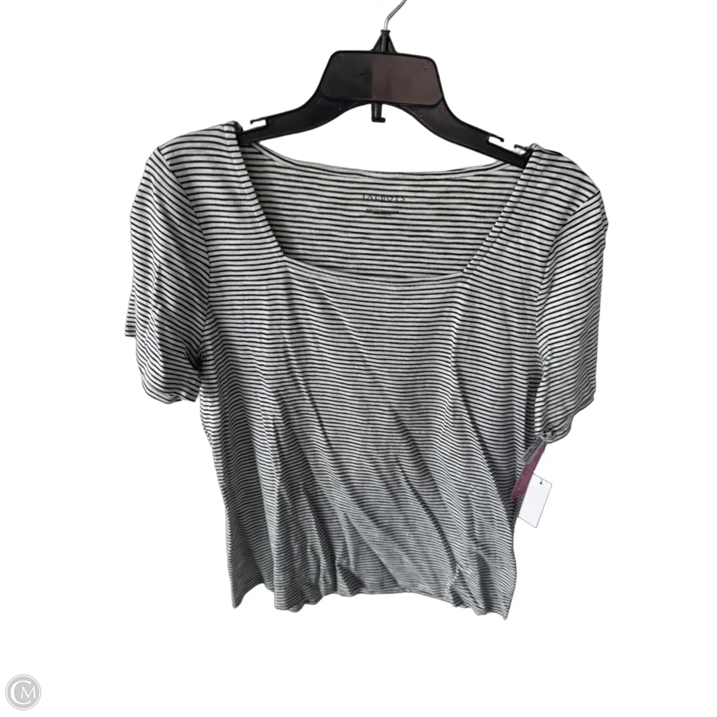 Top Short Sleeve By Talbots In Black & White, Size: L
