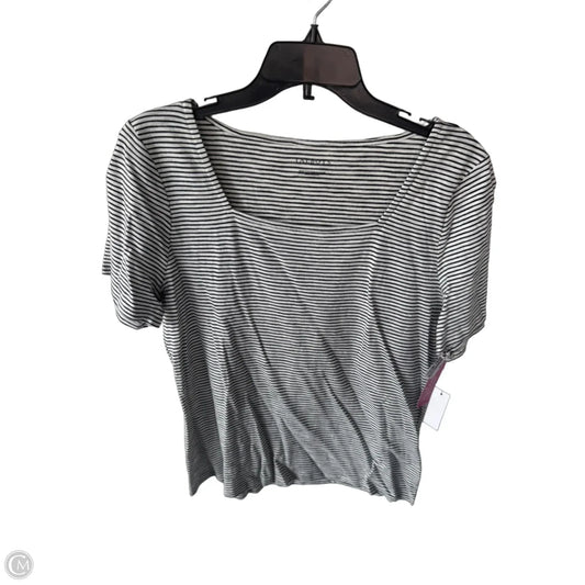 Top Short Sleeve By Talbots In Black & White, Size: L