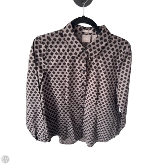 Top Long Sleeve By Chicos In Brown, Size: M