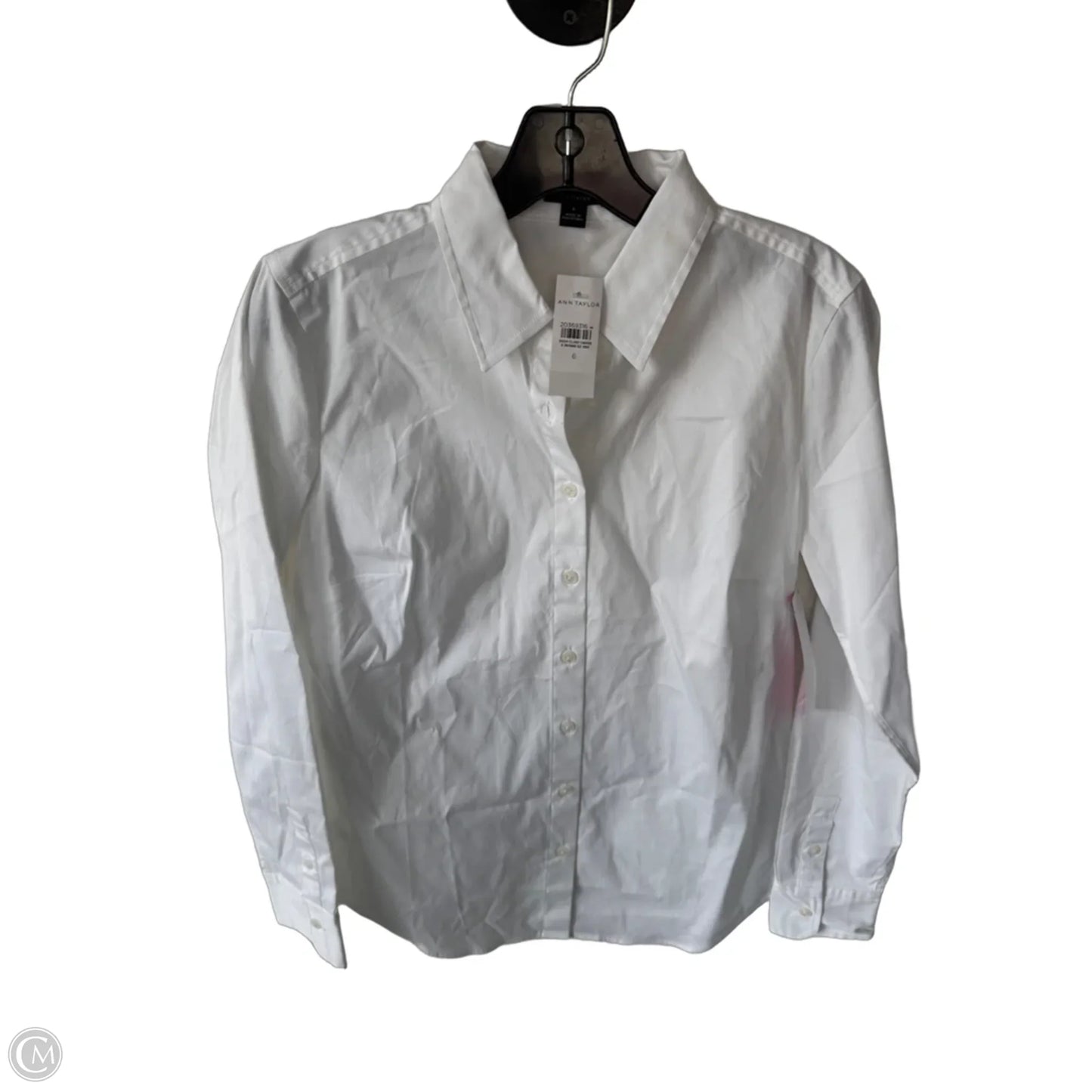 Top Long Sleeve By Ann Taylor In White, Size: S