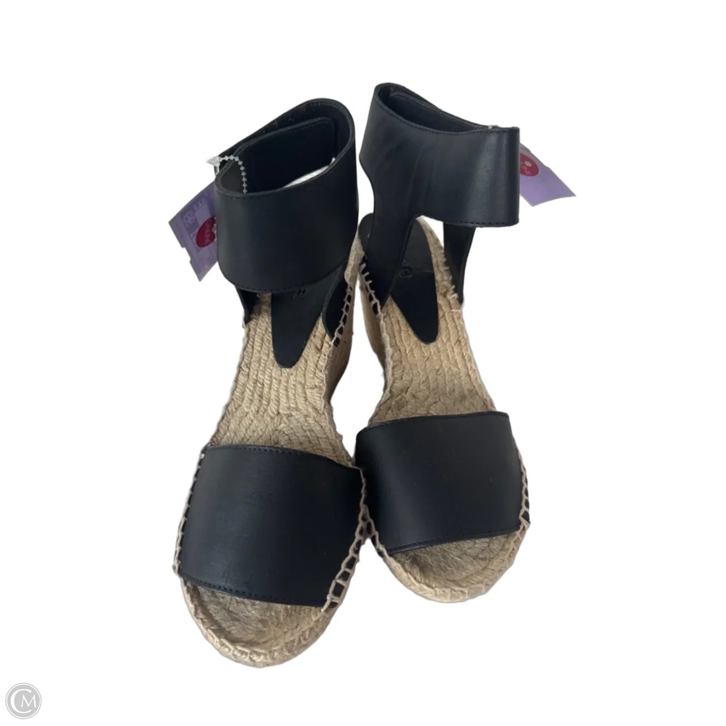 Sandals Heels Wedge By Vince In Black & Tan, Size: 8