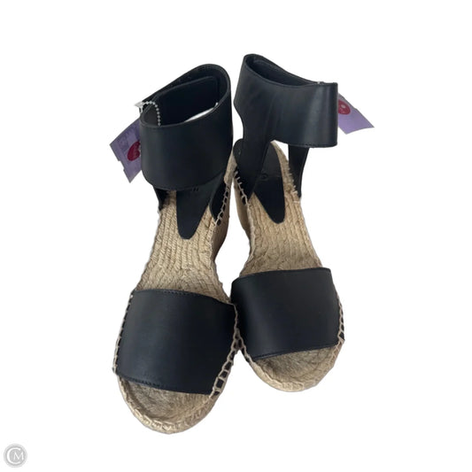 Sandals Heels Wedge By Vince In Black & Tan, Size: 8
