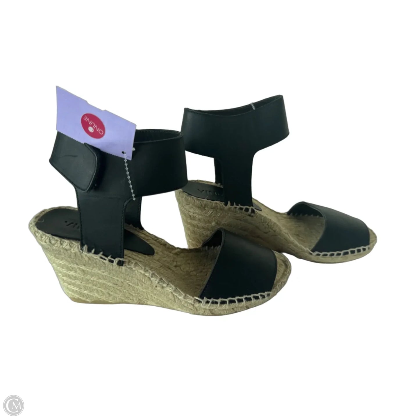 Sandals Heels Wedge By Vince In Black & Tan, Size: 8