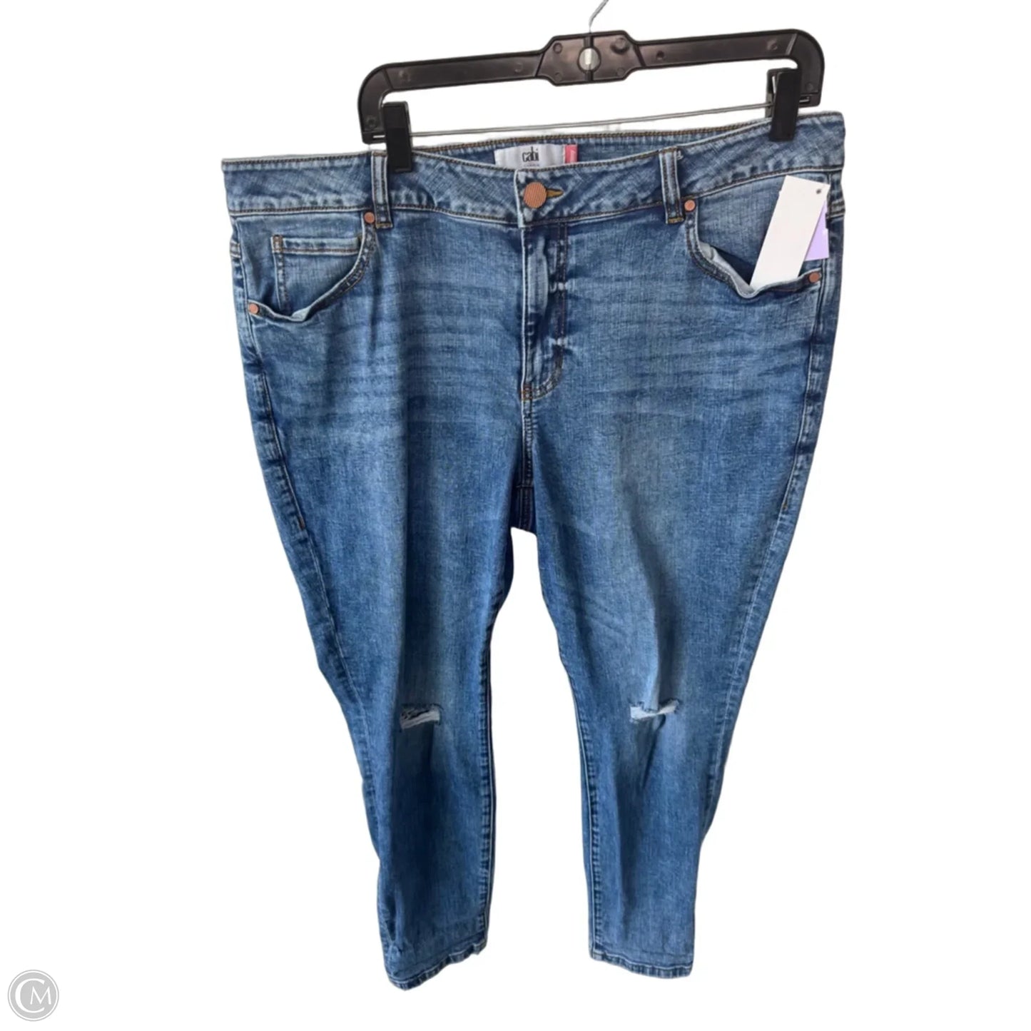 Jeans Skinny By Cabi In Blue Denim, Size: 18