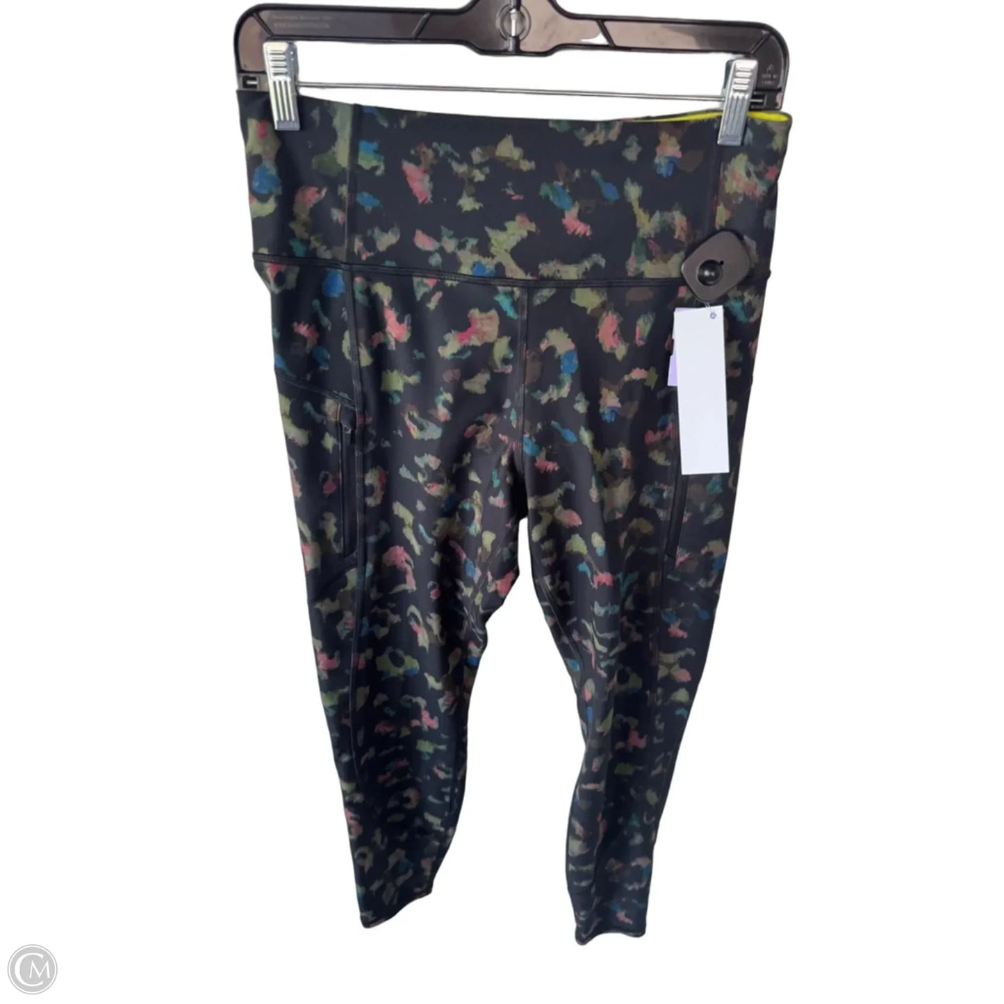 Athletic Leggings By Athleta In Black & Green, Size: 8