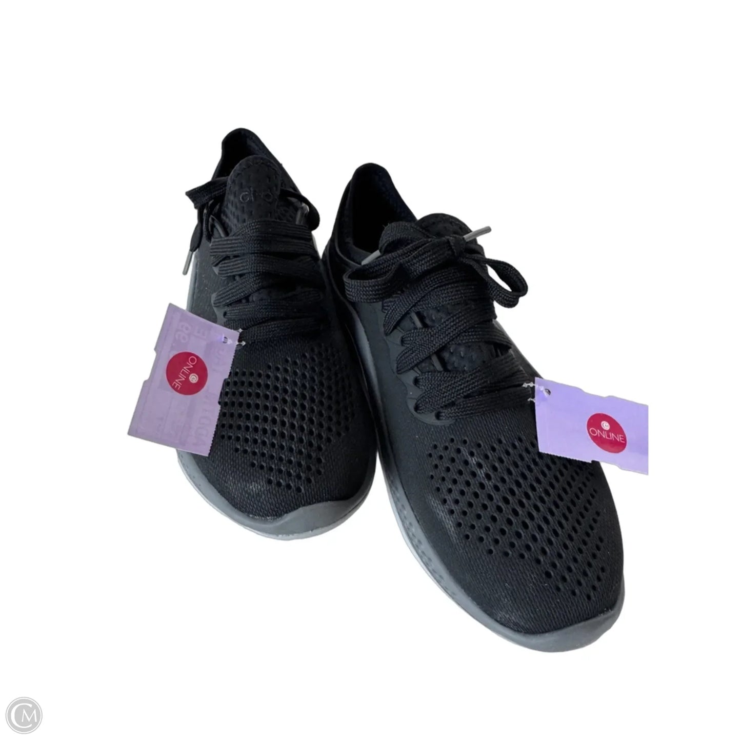 Shoes Athletic By Crocs In Black & Grey, Size: 7