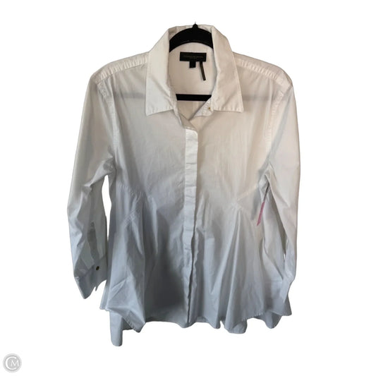 Tunic Long Sleeve By Donna Karan In White, Size: L