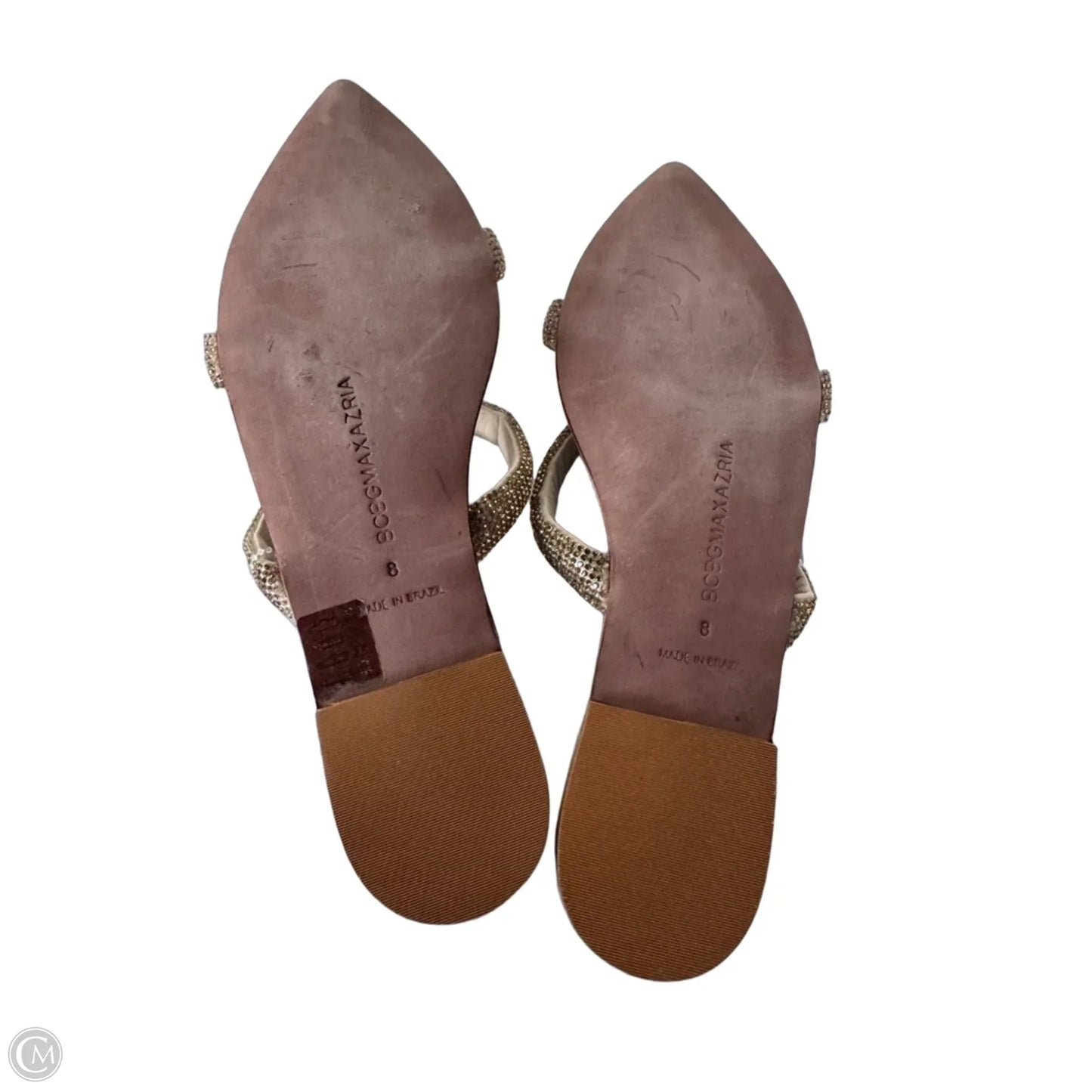 Sandals Flats By Bcbgmaxazria In Gold & Tan, Size: 8