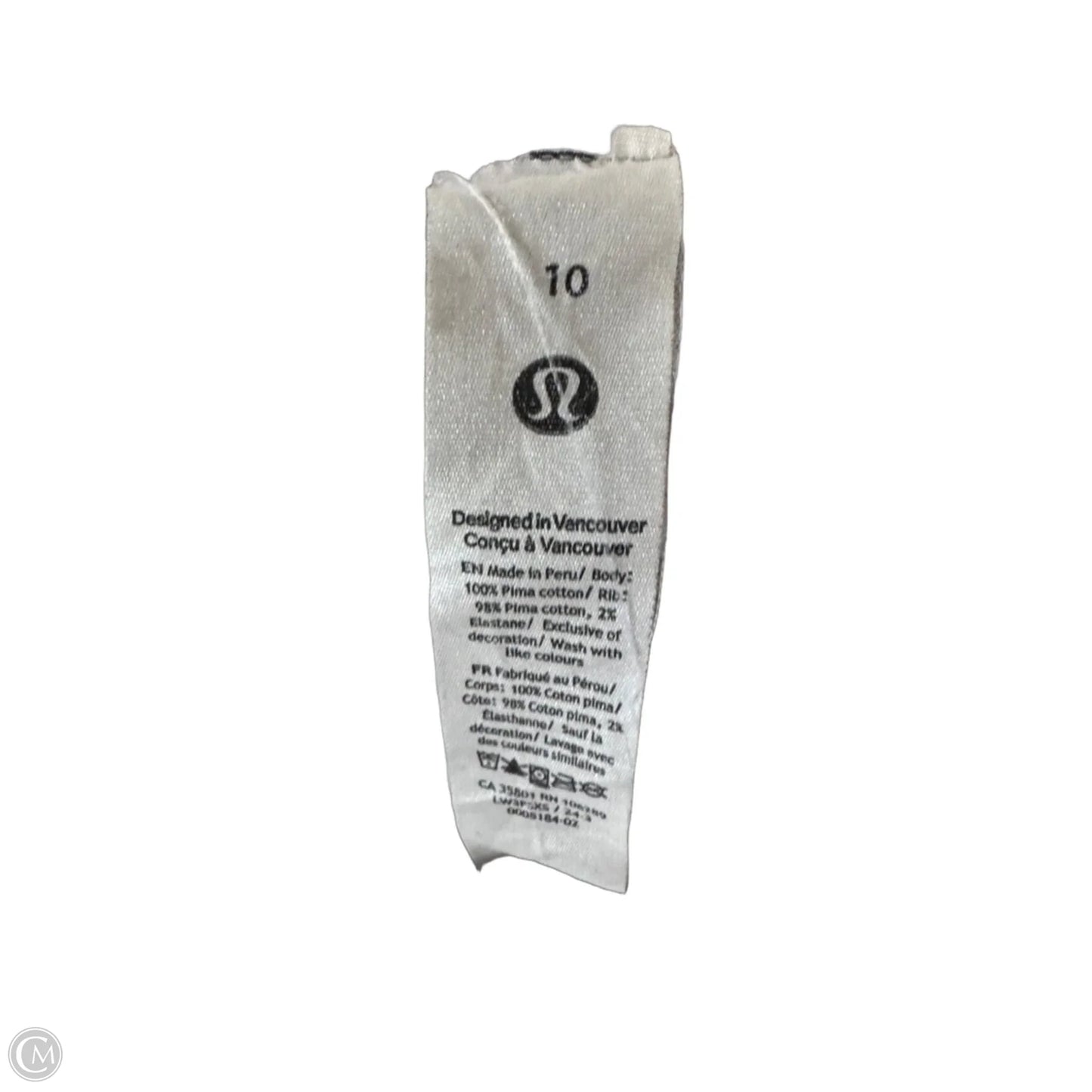 Athletic Top Short Sleeve By Lululemon In Grey, Size: M