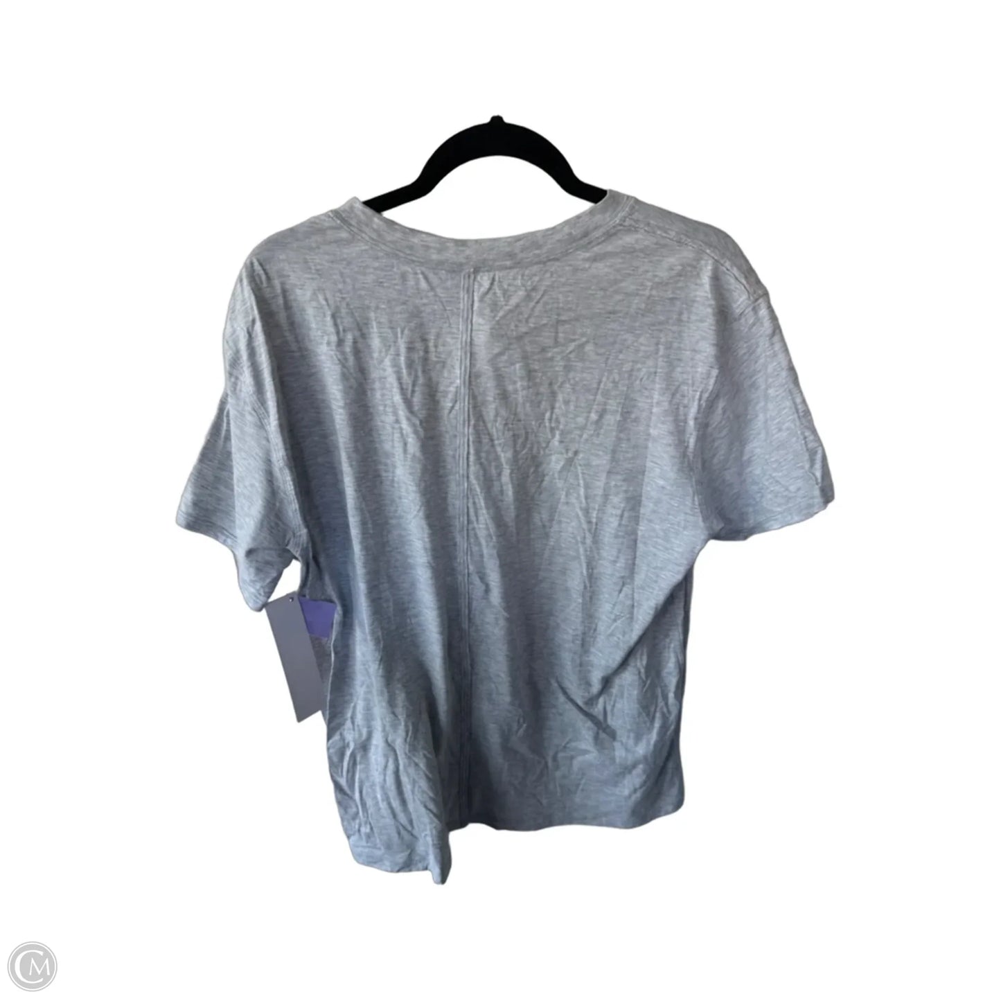Athletic Top Short Sleeve By Lululemon In Grey, Size: M