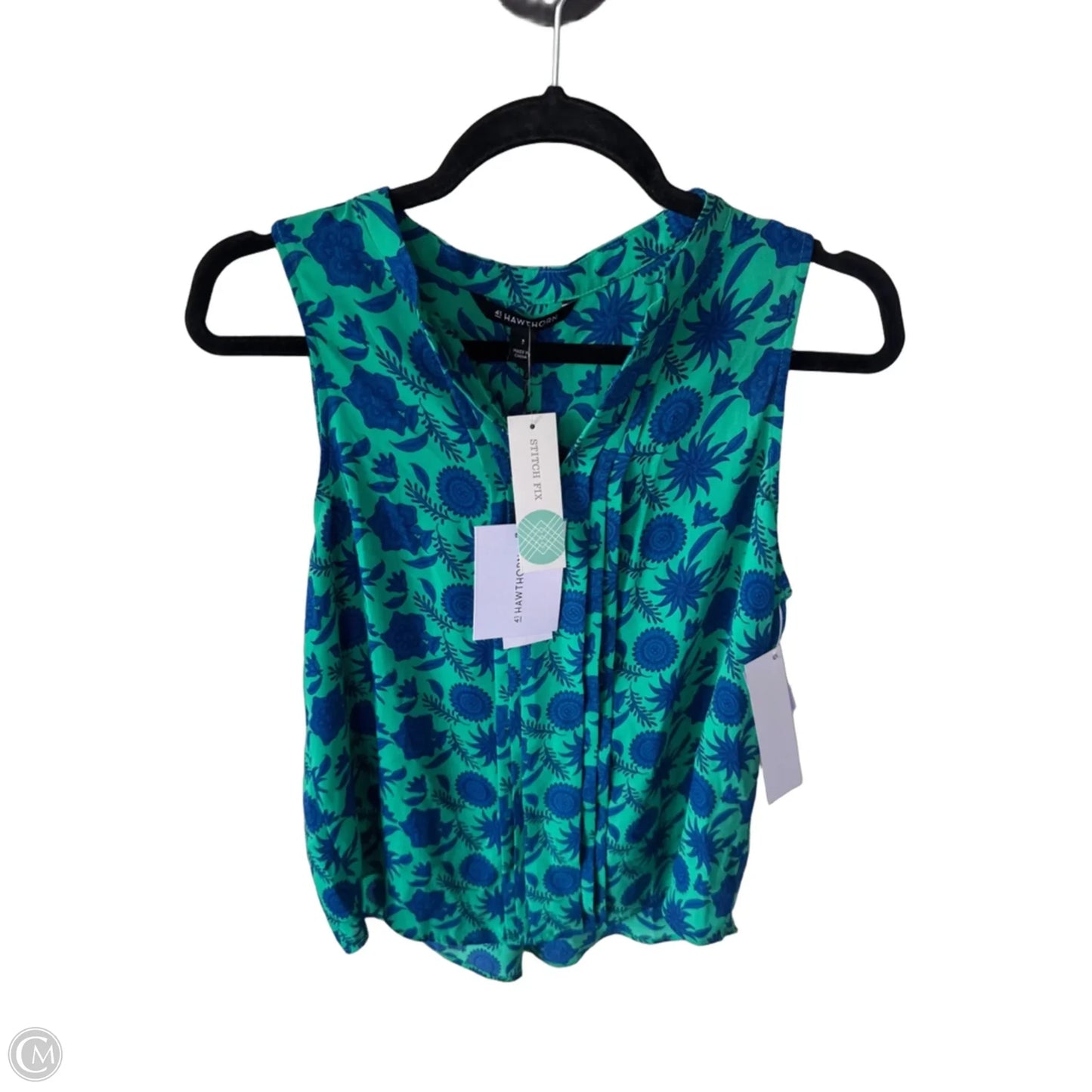 Top Sleeveless By 41 Hawthorn In Blue & Green, Size: S