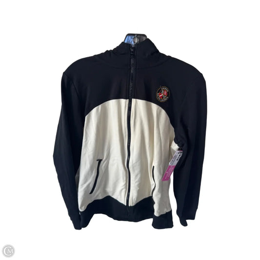 Sweatshirt Hoodie By Lauren By Ralph Lauren In Black & Cream, Size: L