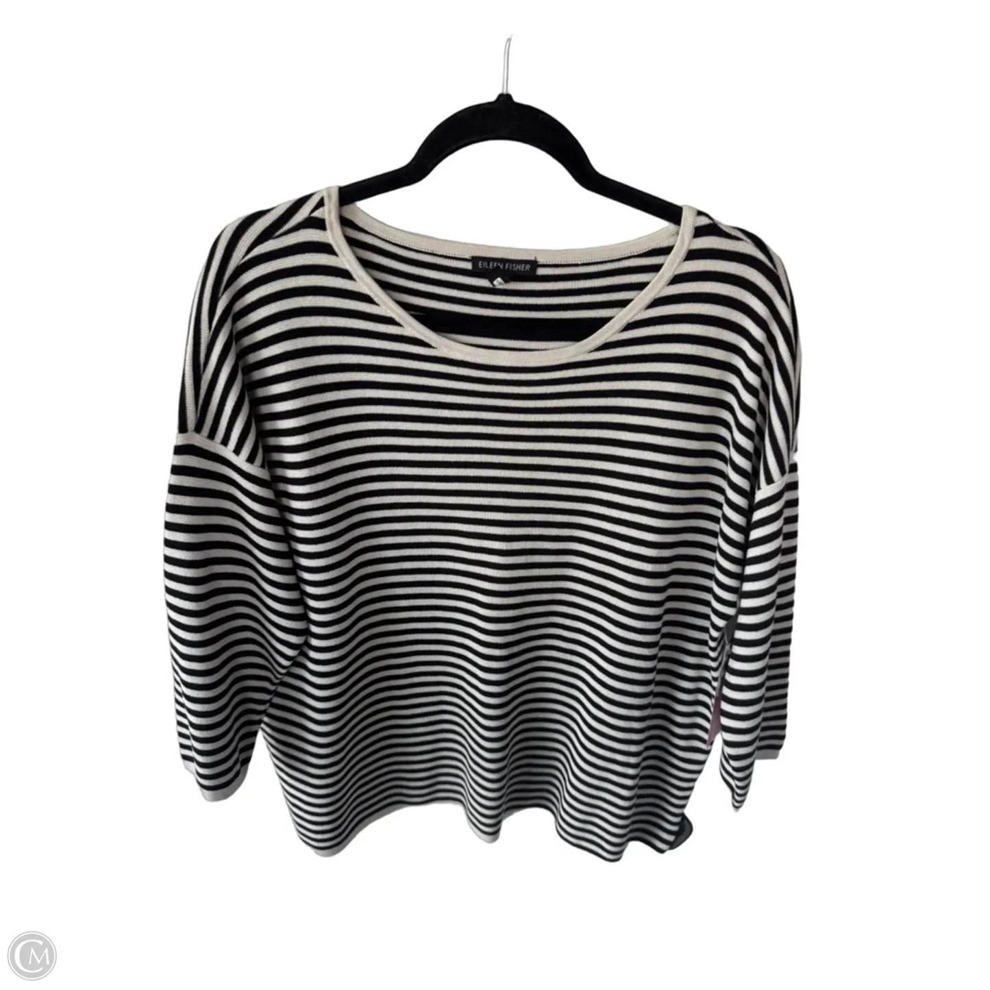 Sweater By Eileen Fisher In Black & Cream, Size: Xl