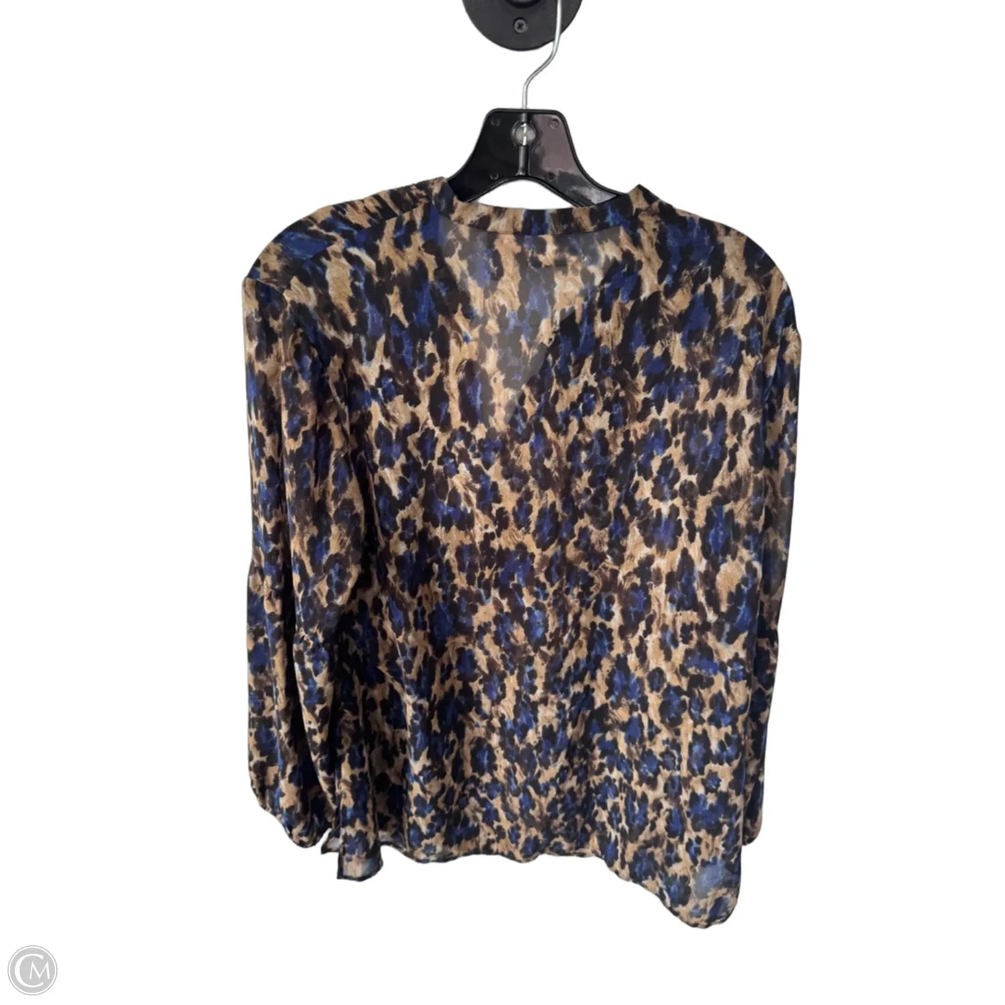 Top Long Sleeve By Chicos In Blue & Brown, Size: L