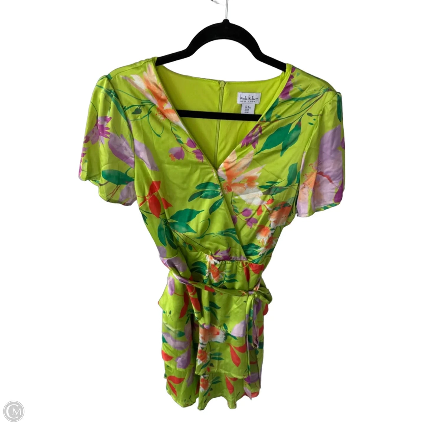Dress Casual Short By Nicole By Nicole Miller In Green & Orange, Size: M