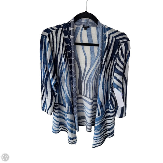 Cardigan By Clothes Mentor In Blue & White, Size: M
