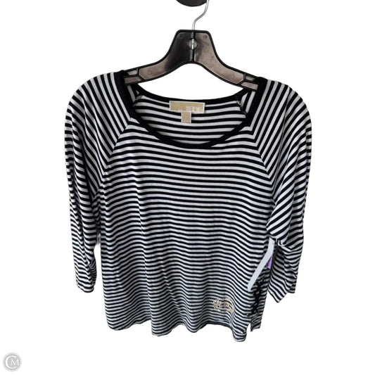 Top 3/4 Sleeve By Michael By Michael Kors In Black & White, Size: M