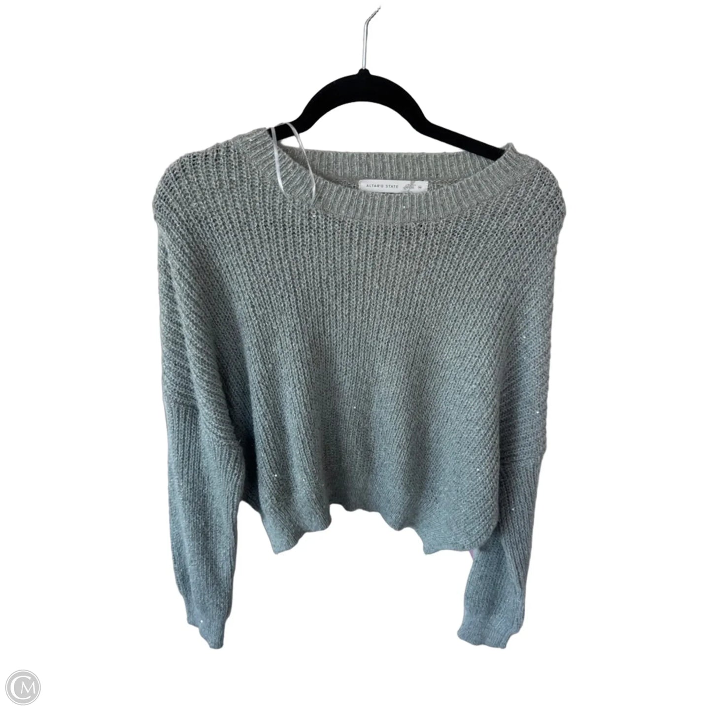 Sweater By Altard State In Green & Silver, Size: M