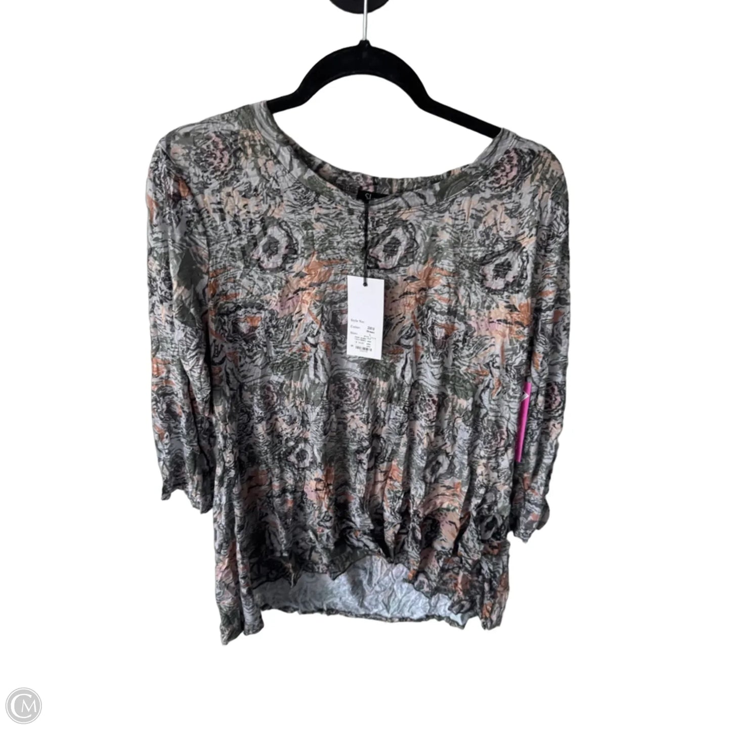 Top Long Sleeve By Clothes Mentor In Green & Grey, Size: L