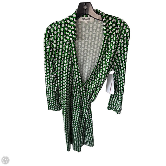 Dress Designer By Diane Von Furstenberg In Green & White, Size: L