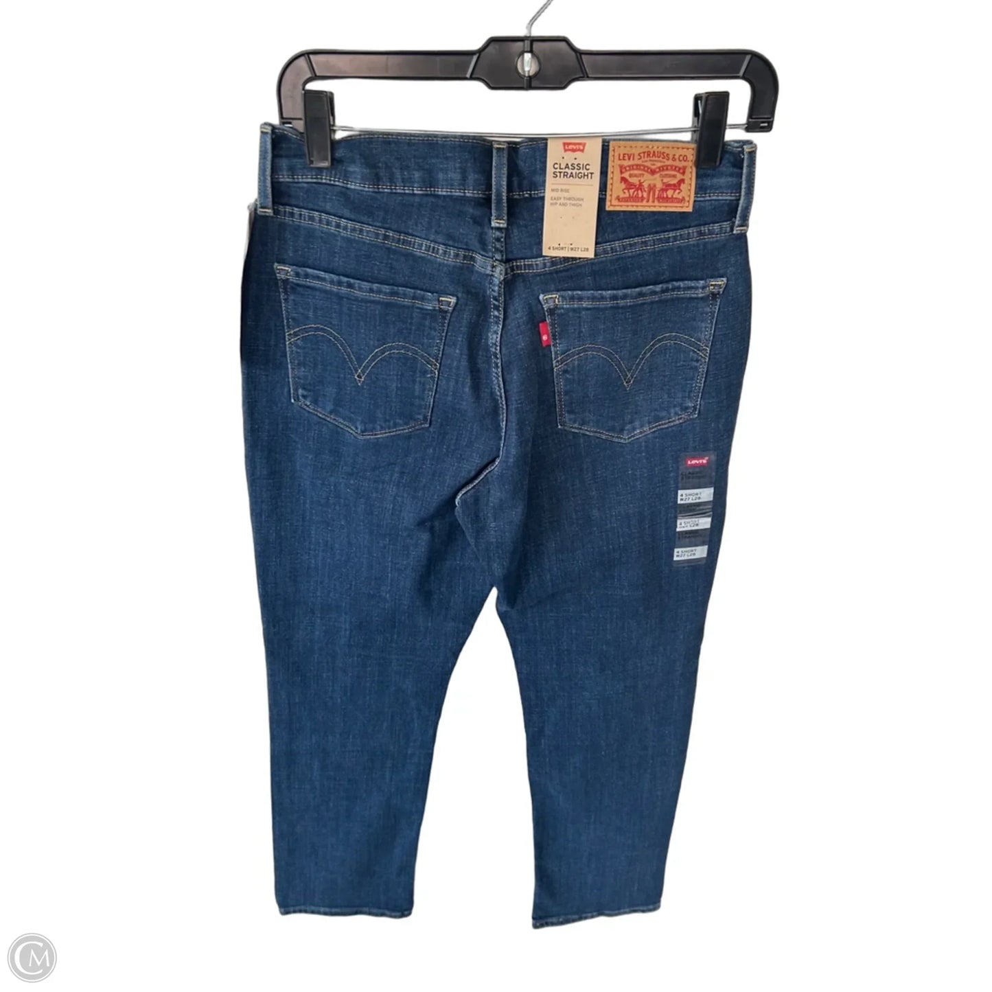 Jeans Straight By Levis In Blue Denim, Size: 4