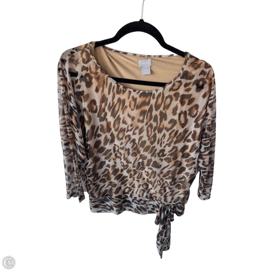 Top 3/4 Sleeve By Chicos In Animal Print, Size: M