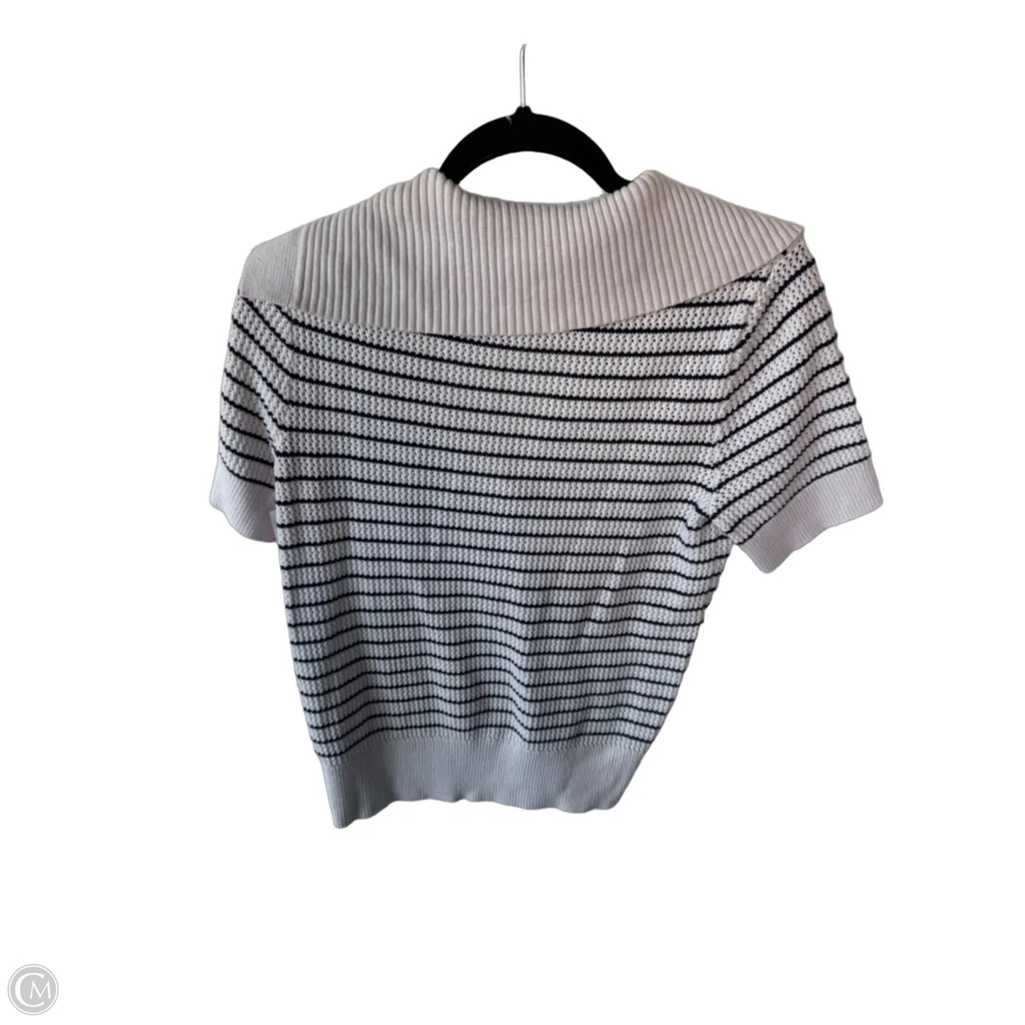Sweater Short Sleeve By Vineyard Vines In Blue & Cream, Size: M